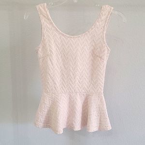 Charlotte Russe Light Pink Chevron Peplum Top